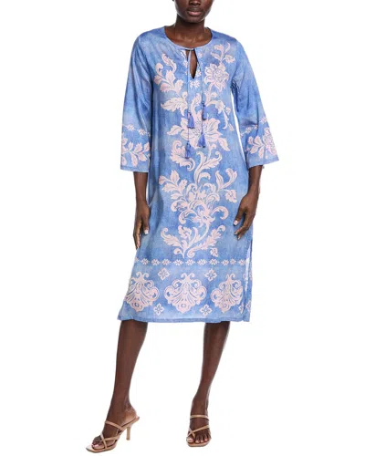 Johnny Was Kimono Sleeve Midi Dress In Blue
