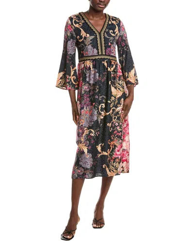 Johnny Was Kimono Sleeve Midi Dress In Multi