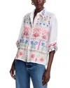 Johnny Was Kimono Sleeve Shirt In White