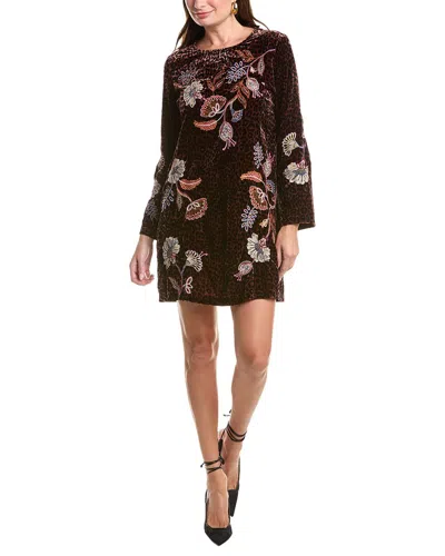 Johnny Was Kimono Sleeve Swing Dress In Brown