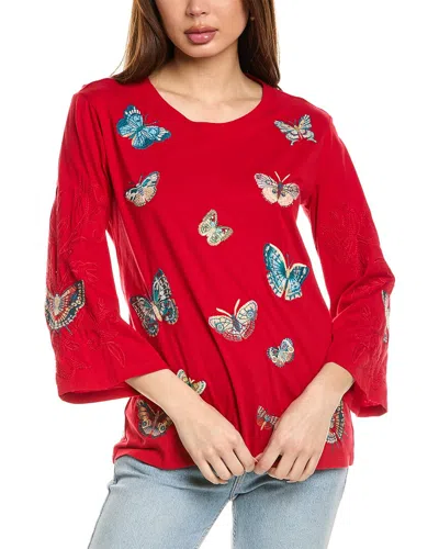 Johnny Was Kimono Sleeve T-shirt In Red