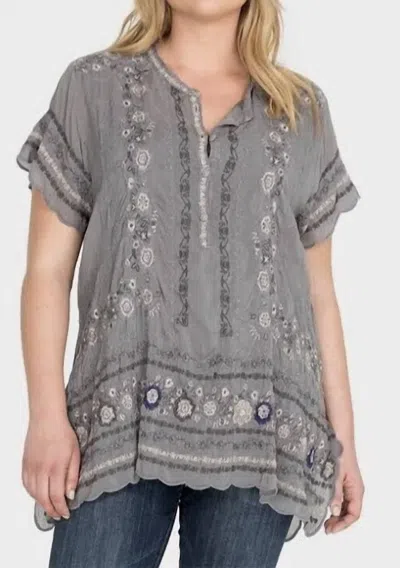 Johnny Was Kones Tunic Top In Grey In Multi