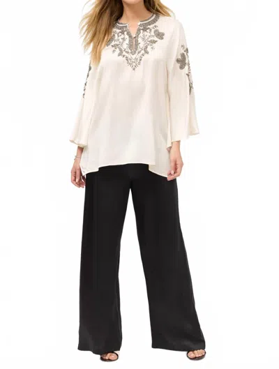 Johnny Was La Jolla Kaftan Top In Winter White
