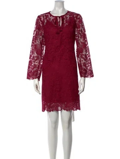 Pre-owned Johnny Was Lace Pattern Mini Dress W/ Tags In Red