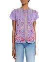 Johnny Was Bougainville Lafaret Blouse In Purple In Multi
