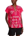 Johnny Was Lafaret Blouse In Monserrat In Virtual Pink In Pink