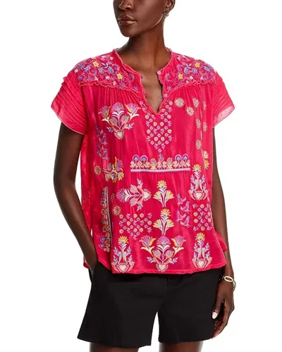 Johnny Was Lafaret Blouse In Monserrat In Virtual Pink