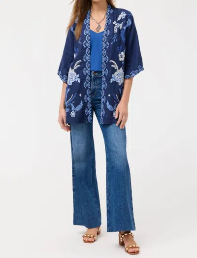 Johnny Was Lara Linen Kimono In Blue Night