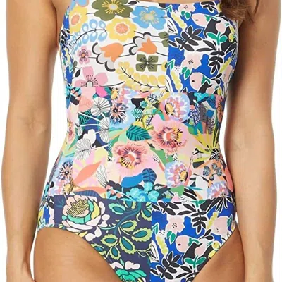 Johnny Was Layla Spaghetti Strap One-piece In Multicolor In Blue