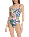 Johnny Was Layla Spaghetti Strap One-piece In Multicolor In Blue