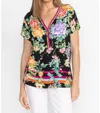 Johnny Was The Janie Button Neck Tee In Multi
