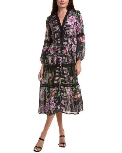 Johnny Was Leda Silk Dress In Black