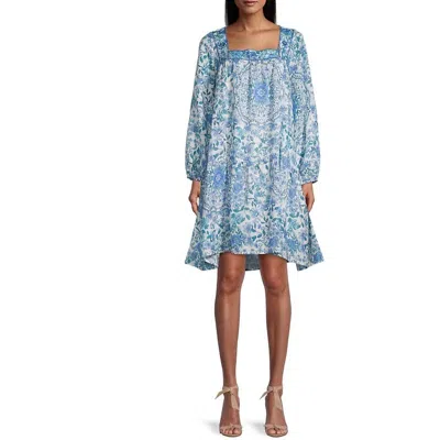 Johnny Was Leilani Floral Mini Dress In Blue