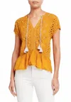 Johnny Was Leith Top In Persimmon In Yellow