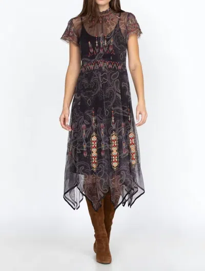 Johnny Was Leticia Mesh Dress In Multicolor In Black