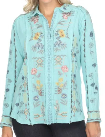 Johnny Was Leyla Blouse In Marine Blue