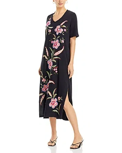 Johnny Was Libbi Embroidered Tee Dress In Black