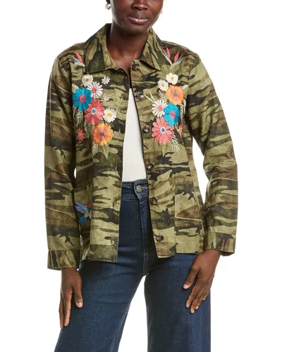 Johnny Was Linen Chore Jacket In Green