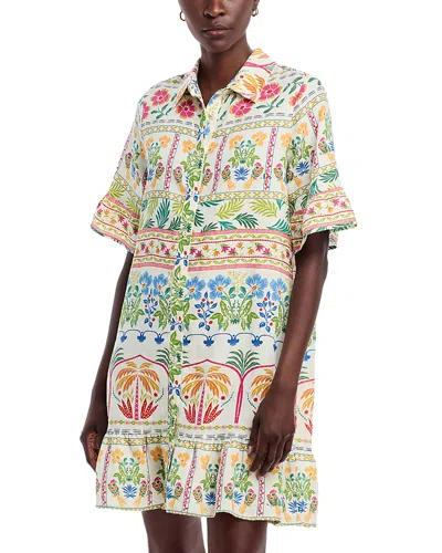Johnny Was Linen Flounce Hem Shirt Dress