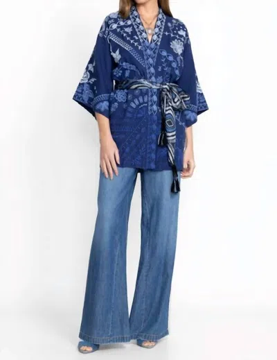 Johnny Was Linen Kimono Laura In Navy