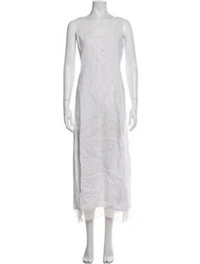 Pre-owned Johnny Was Linen Long Dress In White
