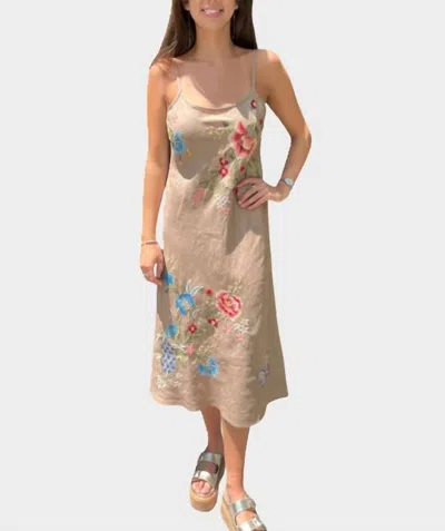Johnny Was Linen Modern Slip Dress Nicolette In Mochacchino In Brown