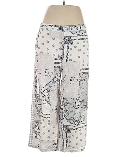 Pre-owned Johnny Was Linen Pants In Silver