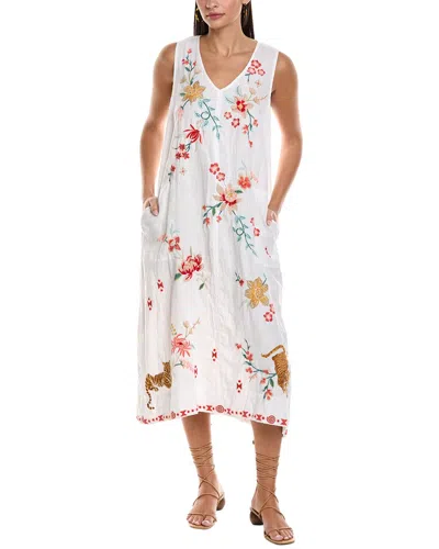 Johnny Was Linen Tank Dress In White