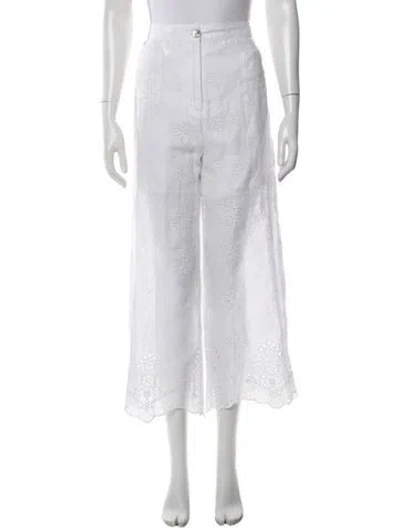 Pre-owned Johnny Was Linen Wide Leg Pants W/ Tags In White