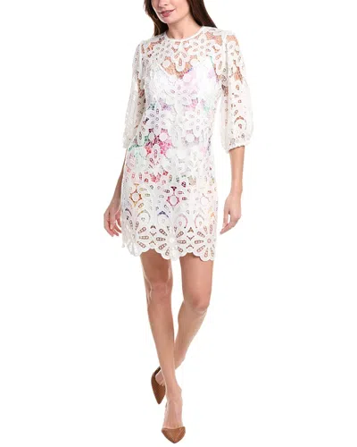 Johnny Was Lisetta Lace Mini Dress In White