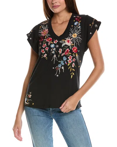 Johnny Was Lissa Flutter Sleeve T-shirt In Black