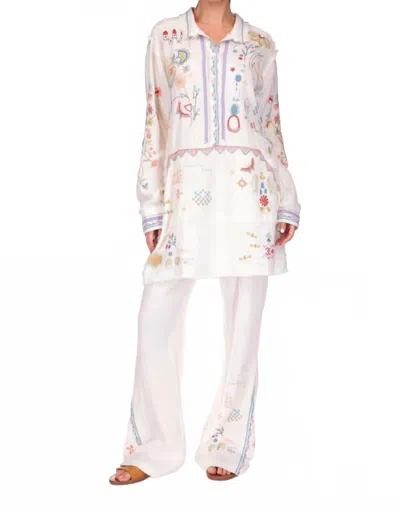 Johnny Was Litzy Tunic Top In Natural In White