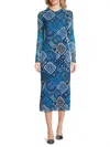 Johnny Was Iola Abstract-print Mesh Midi Dress In Multi