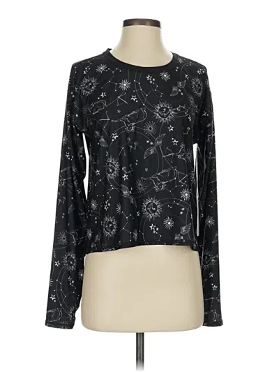 Pre-owned Johnny Was Long Sleeve Blouse In Black