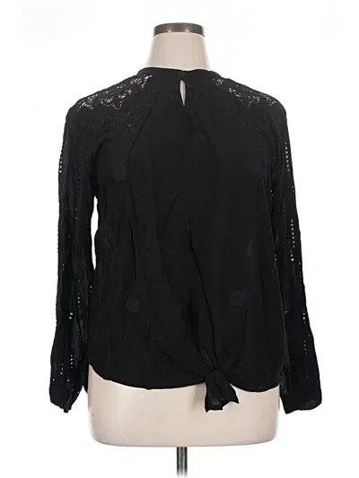 Pre-owned Johnny Was Long Sleeve Blouse In Black