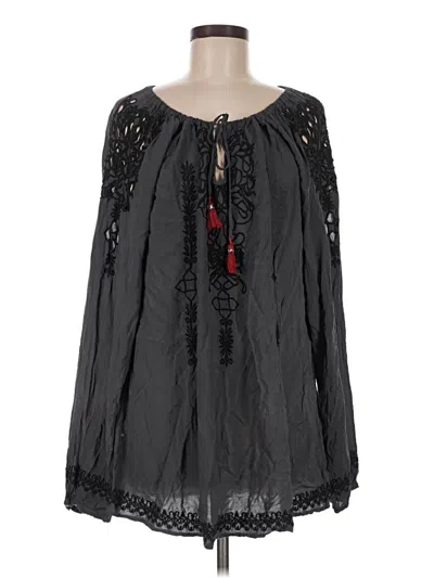 Pre-owned Johnny Was Long Sleeve Blouse In Black