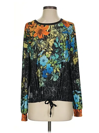 Pre-owned Johnny Was Long Sleeve Blouse In Black