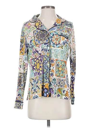 Pre-owned Johnny Was Long Sleeve Blouse In Blue