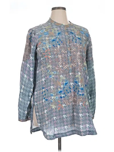 Pre-owned Johnny Was Long Sleeve Blouse In Blue
