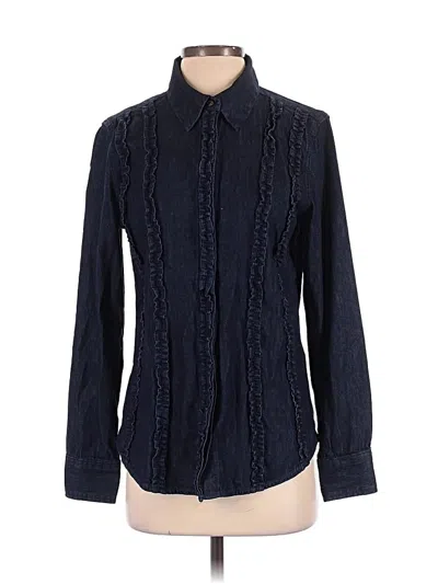 Pre-owned Johnny Was Long Sleeve Blouse In Blue