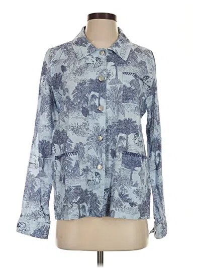 Pre-owned Johnny Was Long Sleeve Blouse In Blue