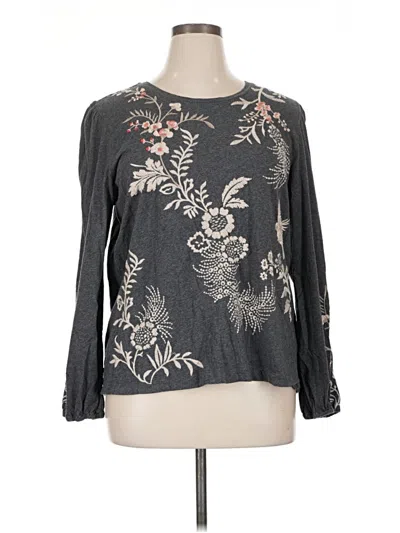 Pre-owned Johnny Was Long Sleeve Blouse In Gray