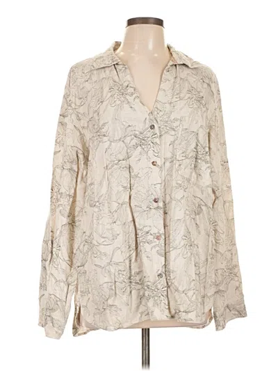Pre-owned Johnny Was Long Sleeve Blouse In Ivory