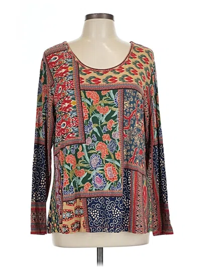 Pre-owned Johnny Was Long Sleeve Blouse In Orange