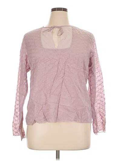Pre-owned Johnny Was Long Sleeve Blouse In Pink