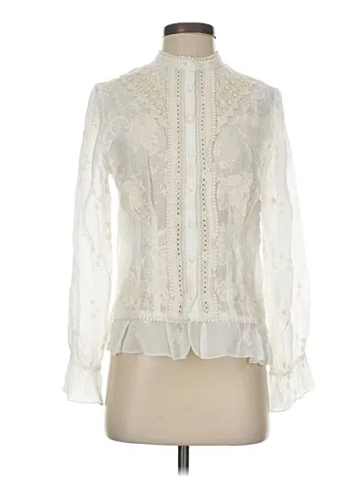 Pre-owned Johnny Was Long Sleeve Blouse In White