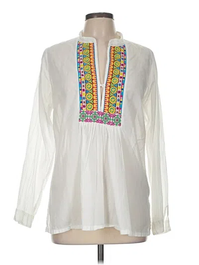 Pre-owned Johnny Was Long Sleeve Blouse In White