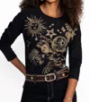 Johnny Was Long Sleeve Dolman Tee Miaora In Black In Black