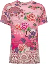 Johnny Was Printed Relaxed Tee In Pink
