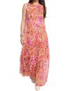 Johnny Was Logan Tiered Floral-print Chiffon Maxi Dress In Multi